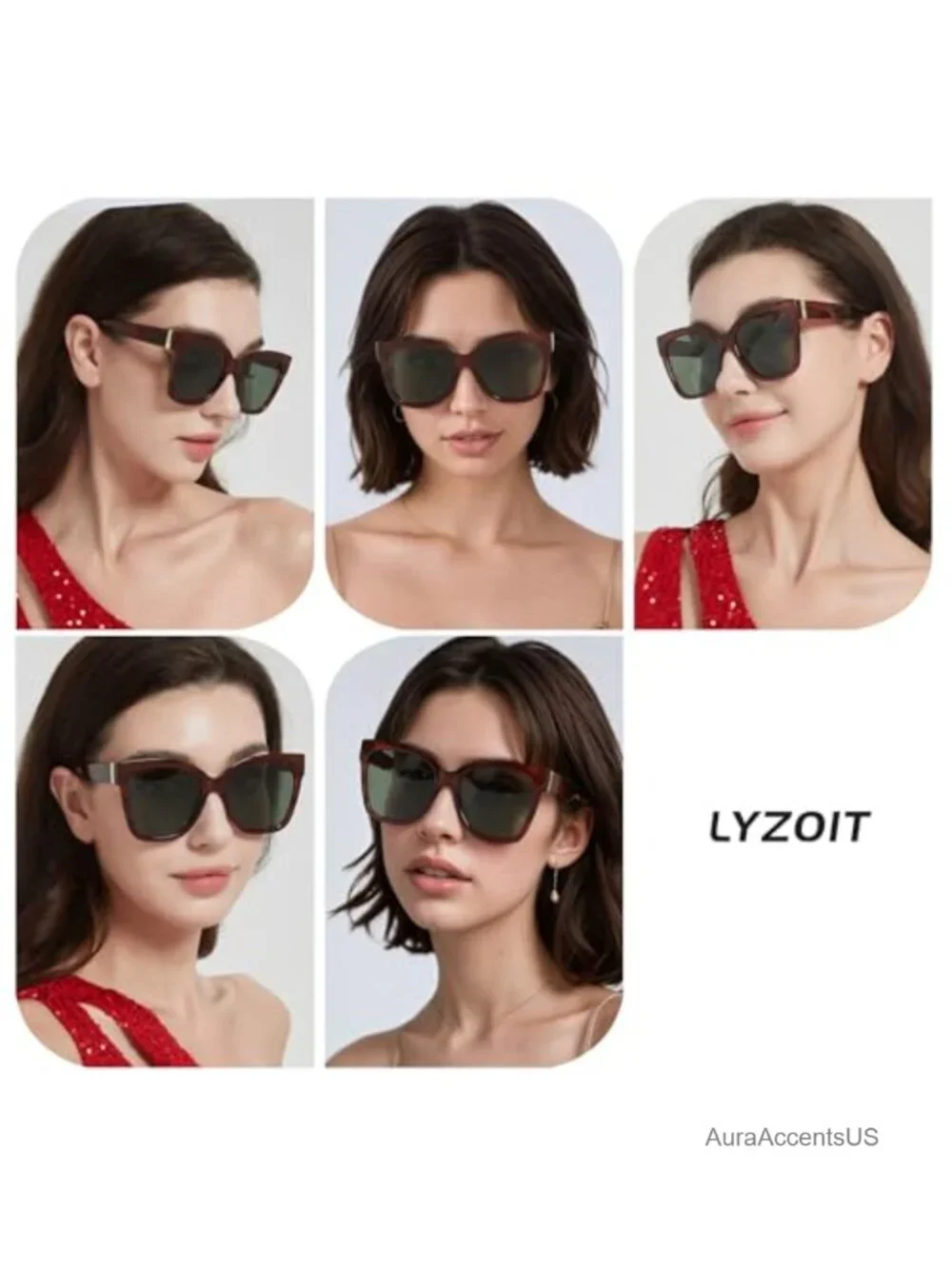 Oversized Cat Eye Polarized Sunglasses for Women Big Square Retro Full Frame